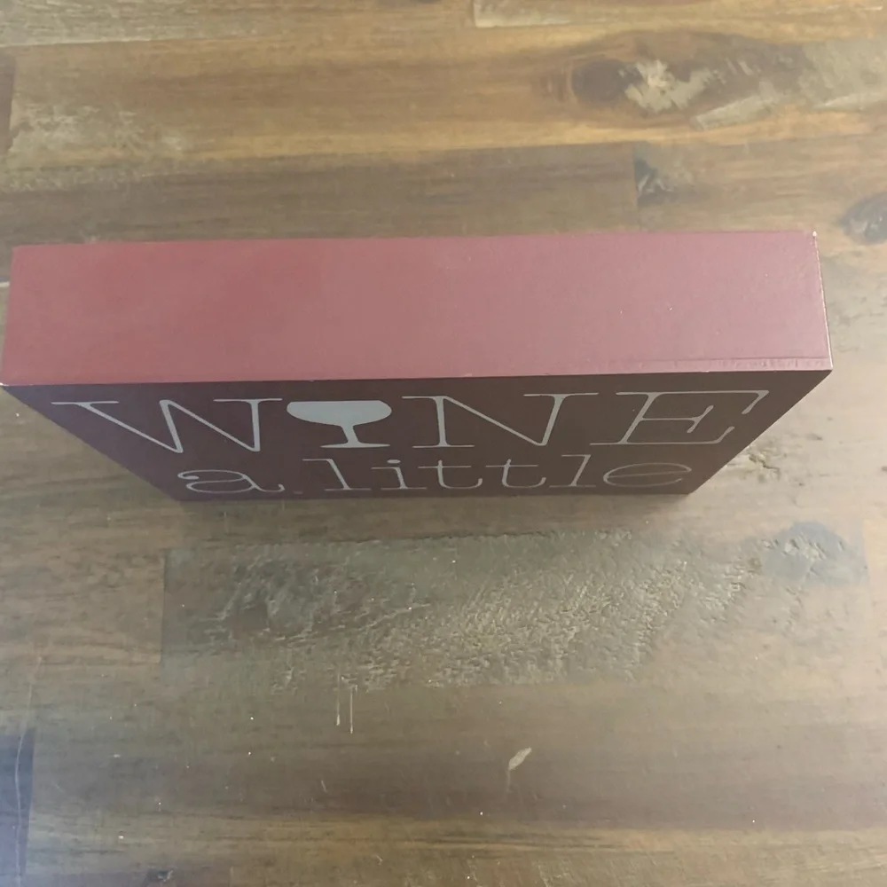 Burgundy “wine 🍷 a little” decorative quote block